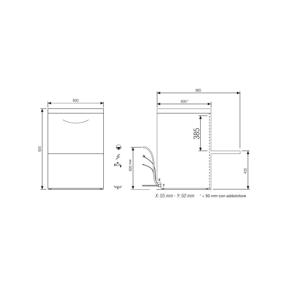 Lave vaisselle Tri 400V Ref.RIVER262V1 Elettrobar Furnotel-mondialchr.com
