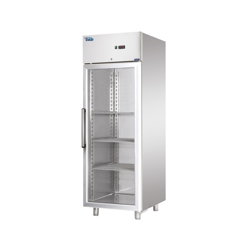 Armoire inox positive vitrée GN2/1 700L 1P SOFRACOLD Sofraca-mondialchr.com