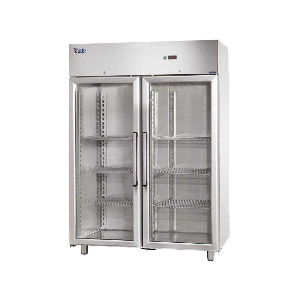 Armoire inox positive vitrée GN2/1 1400L 2P SOFRACOLD Sofraca-mondialchr.com