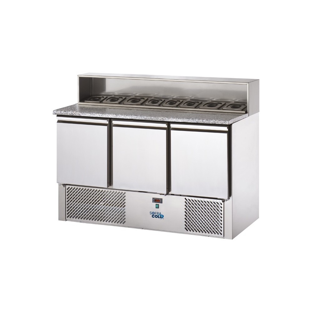 Mini Table à pizza Dessus granit 408L SOFRACOLD Sofraca-mondialchr.com