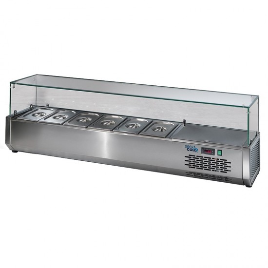 Vitrine réfrigérée pour tables à pizza 6 GN1/3 Sofraca-mondialchr.com