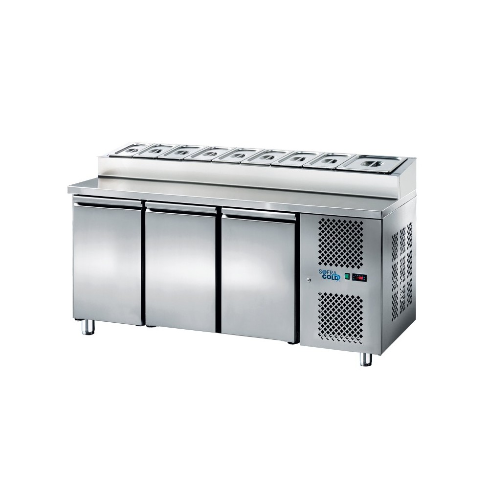 Saladette réfrigérée positive 3 portes 420L SOFRACOLD Sofraca-mondialchr.com