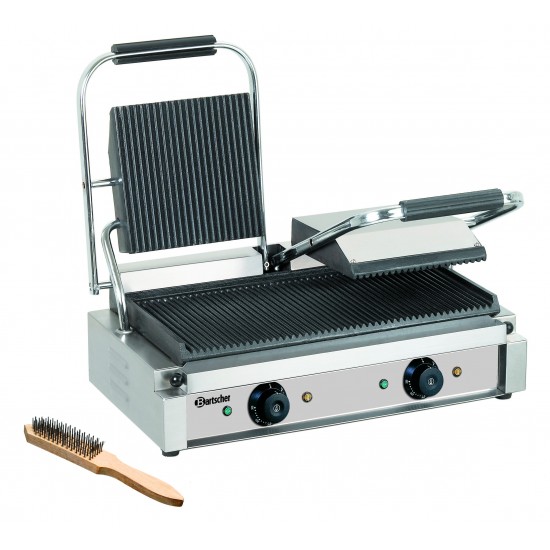 Grill contact double Plaques rainurées