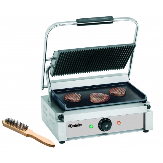 Grill contact Panini Plaques de grande surface supérieure rainurée, inférieure lisse