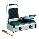 Grill contact double Plaque supérieure rainurée, inférieure lisse