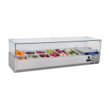 Présentoir à ingrédients inox vitrée L1800mm VRX1800380-mondialchr.com