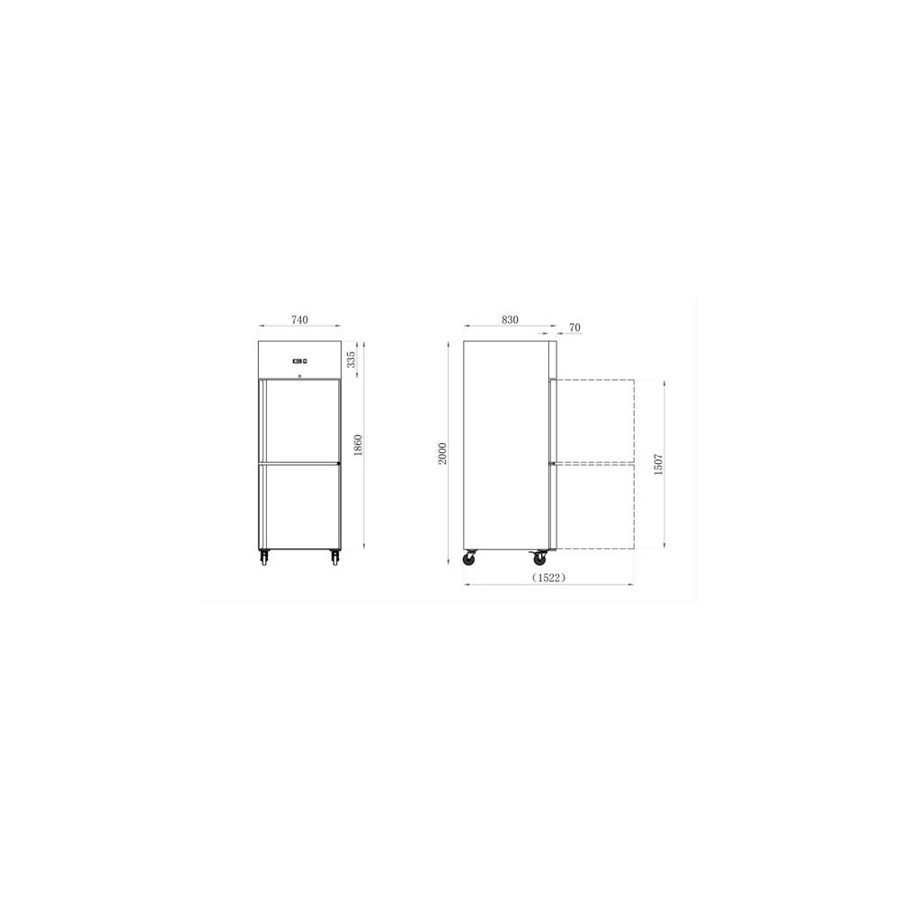 Armoire réfrigérée positive 700L 2 demi-portesAAF7PPNM AFI-mondialchr.com