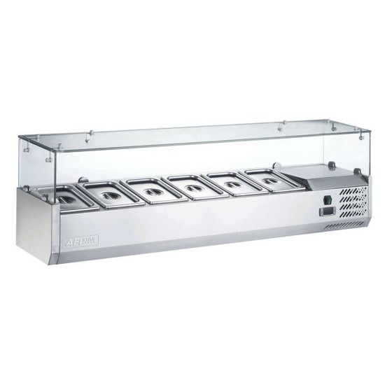 Kit réfrigéré en verre à poser 6 GN1 3 L1400 mm AFI-mondialchr.com