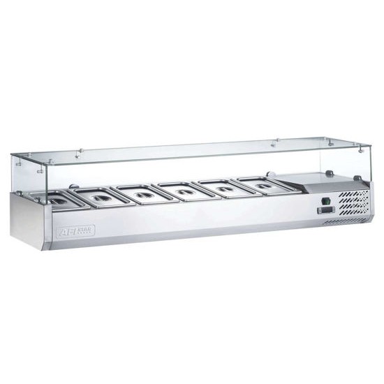 Kit réfrigéré en verre à poser 6 GN1 3 L1500 mm AFI-mondialchr.com