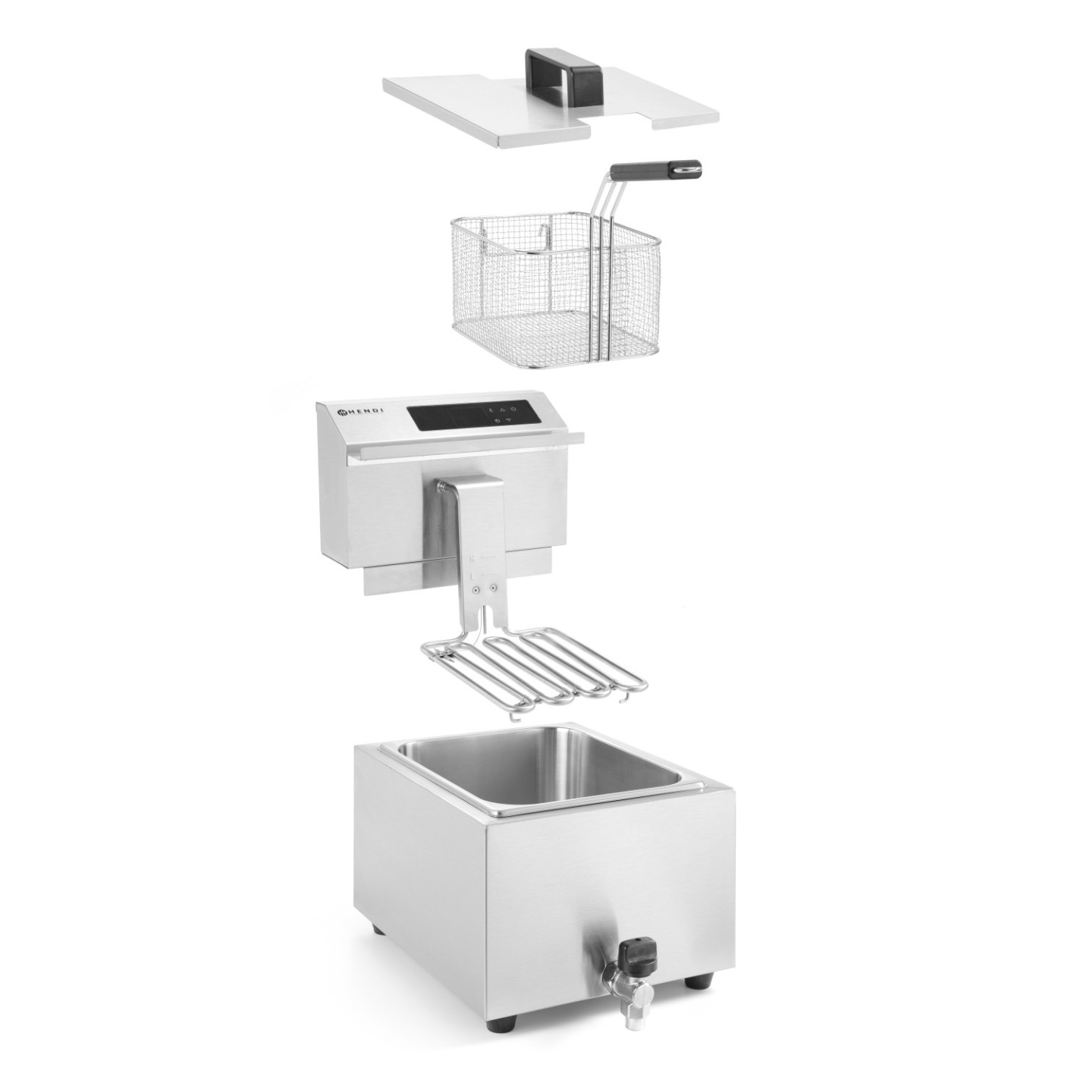 Friteuse avec robinet de vidange numérique 8L HENDI-mondialchr.com