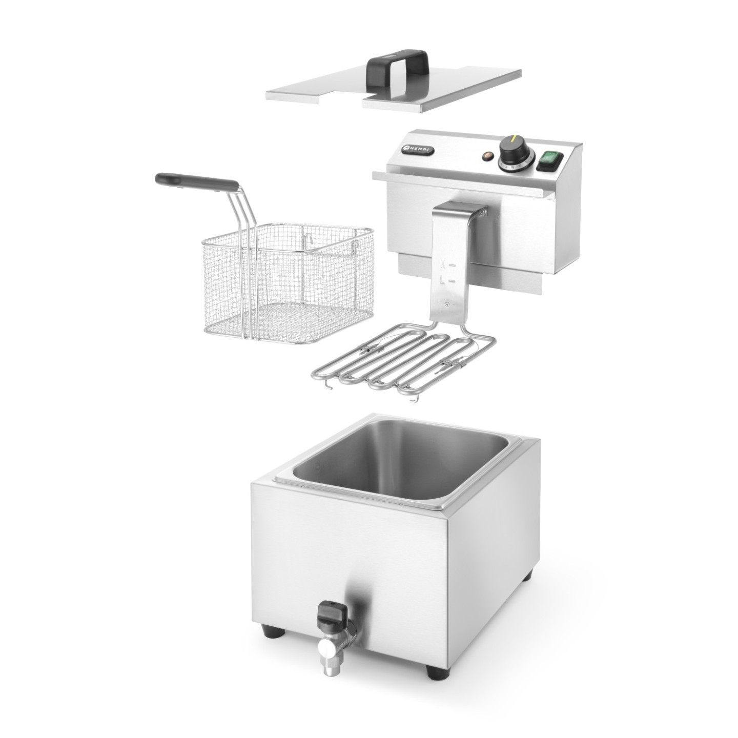 Friteuse Profi Line 8L avec robinet de vidange HENDI-mondialchr.com