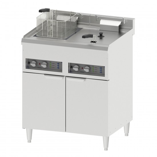 Friteuse électrique professionnelle 2x16L sur pieds-mondialchr.com