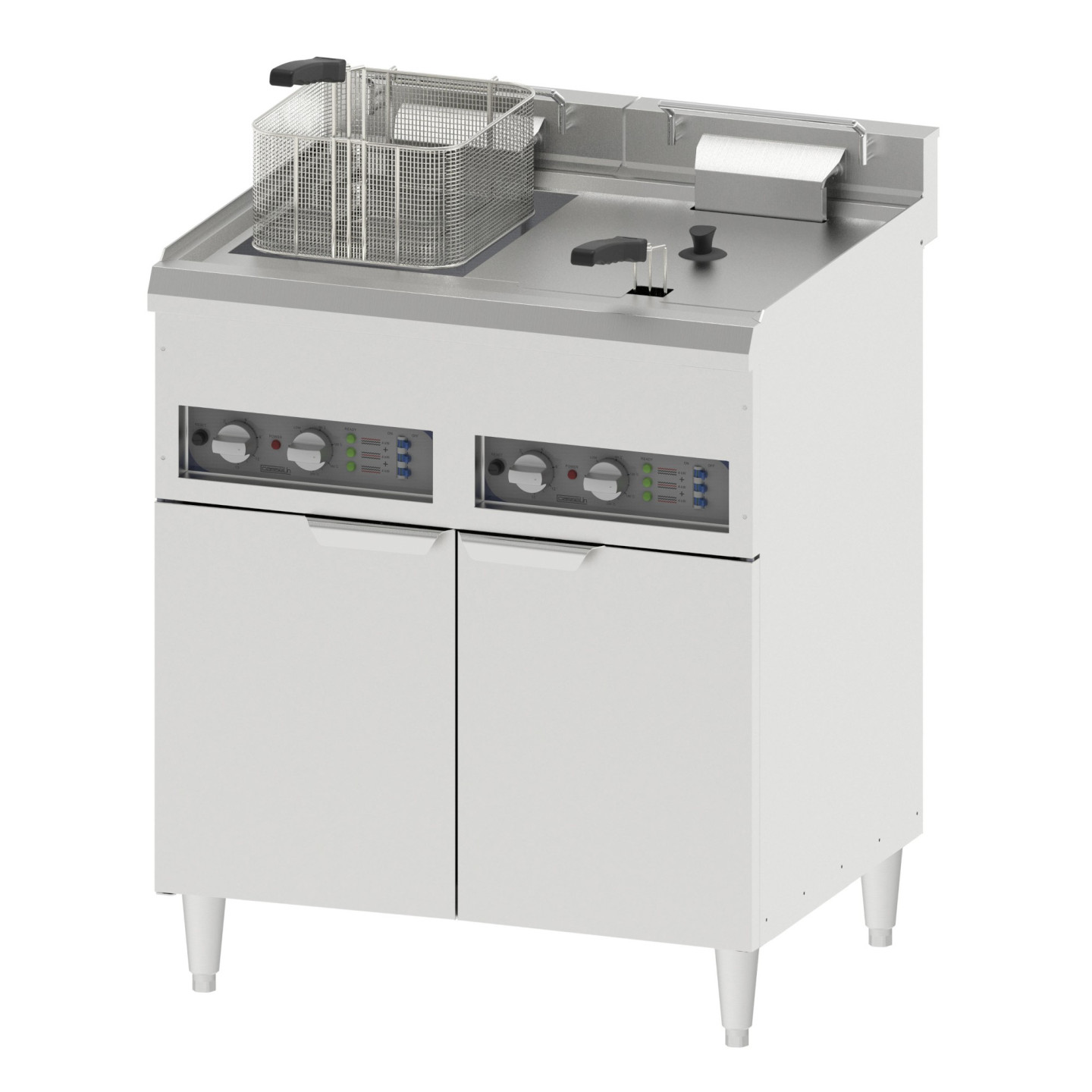 Friteuse électrique professionnelle 2x16L sur pieds-mondialchr.com
