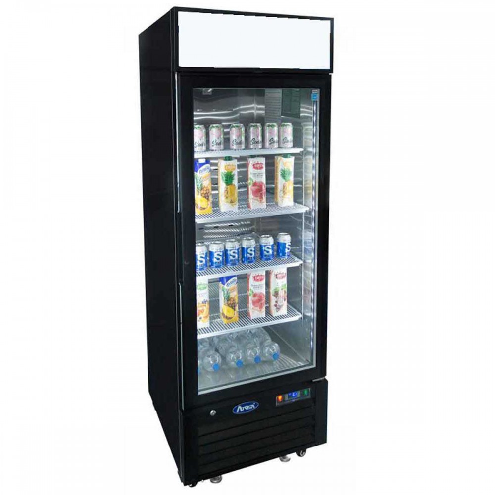 Armoire réfrigérée vitrée positive 610L Noir Atosa-mondialchr.com