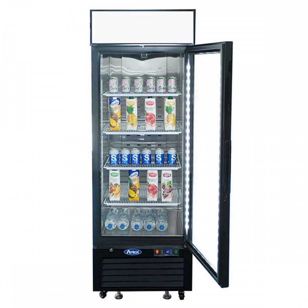 Armoire réfrigérée vitrée positive 610L Noir Atosa-mondialchr.com