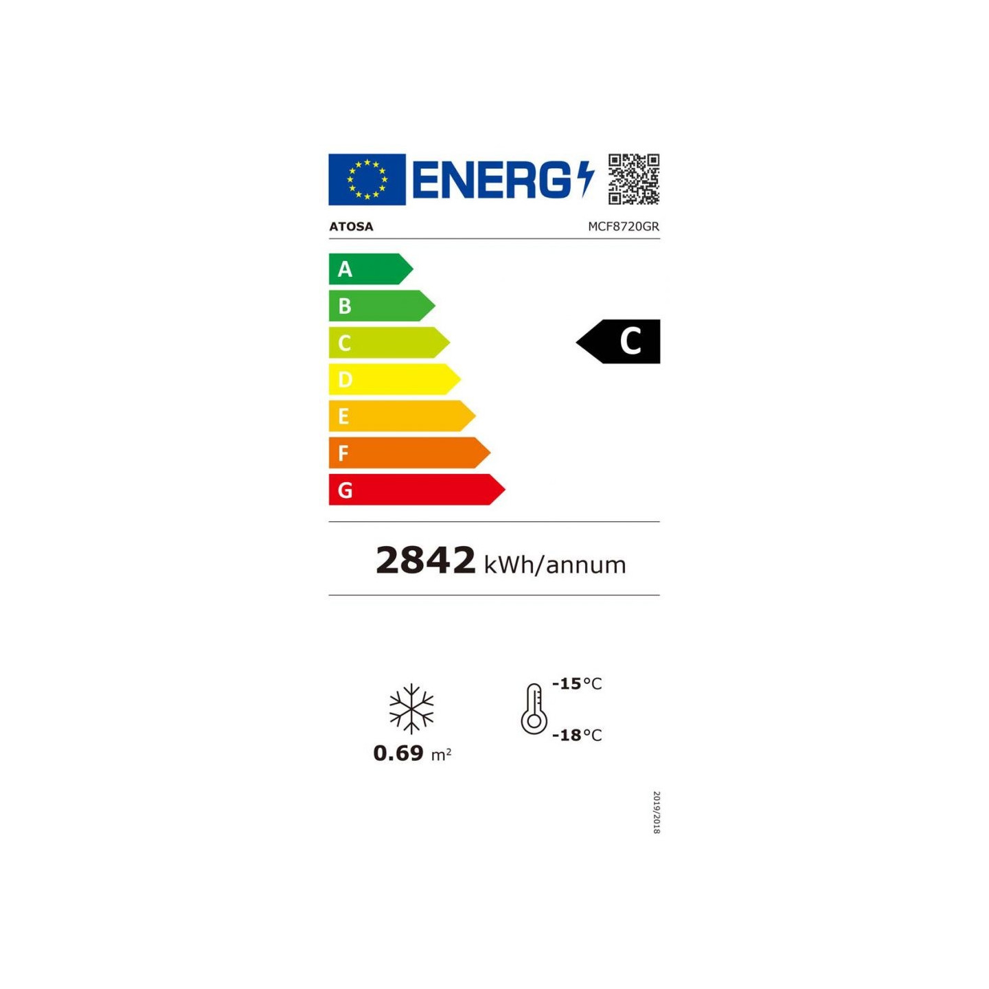 Armoire réfrigérée vitrée négative 610L Noir Atosa-mondialchr.com