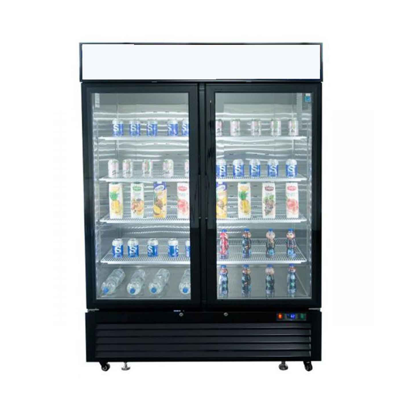 Armoire réfrigérée vitrée positive 1300L Noir Atosa - mondialchr.com