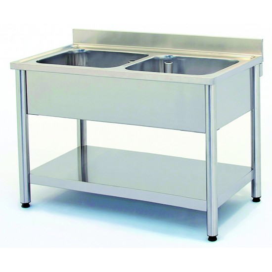 Plonge inox 2 bacs P.600mm