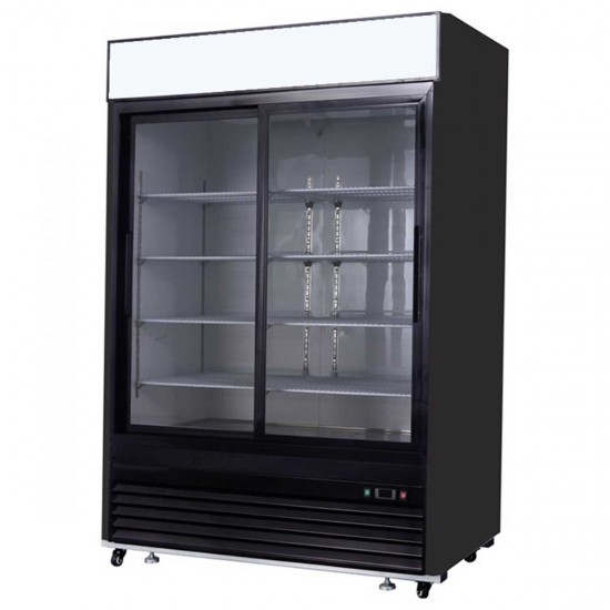 Armoire vitrée positive noire 1 portes MCF8727GR Atosa - mondialchr.com