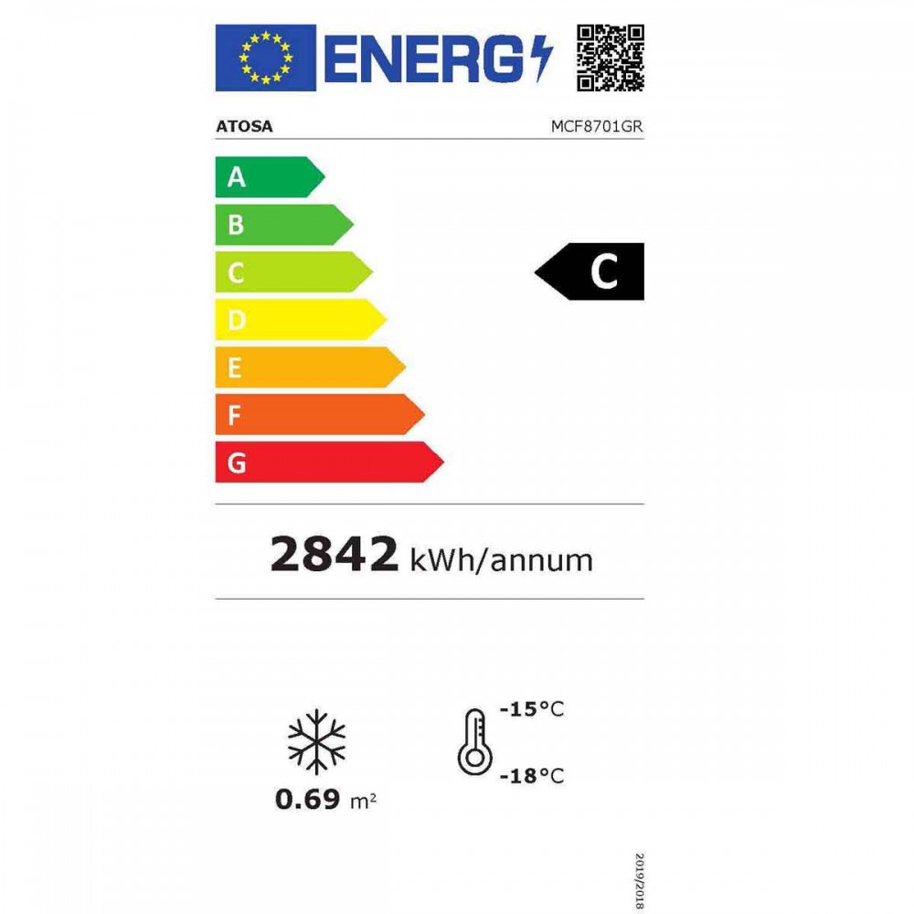 Armoire réfrigérée vitrée négative 610L inox Atosa-mondialchr.com
