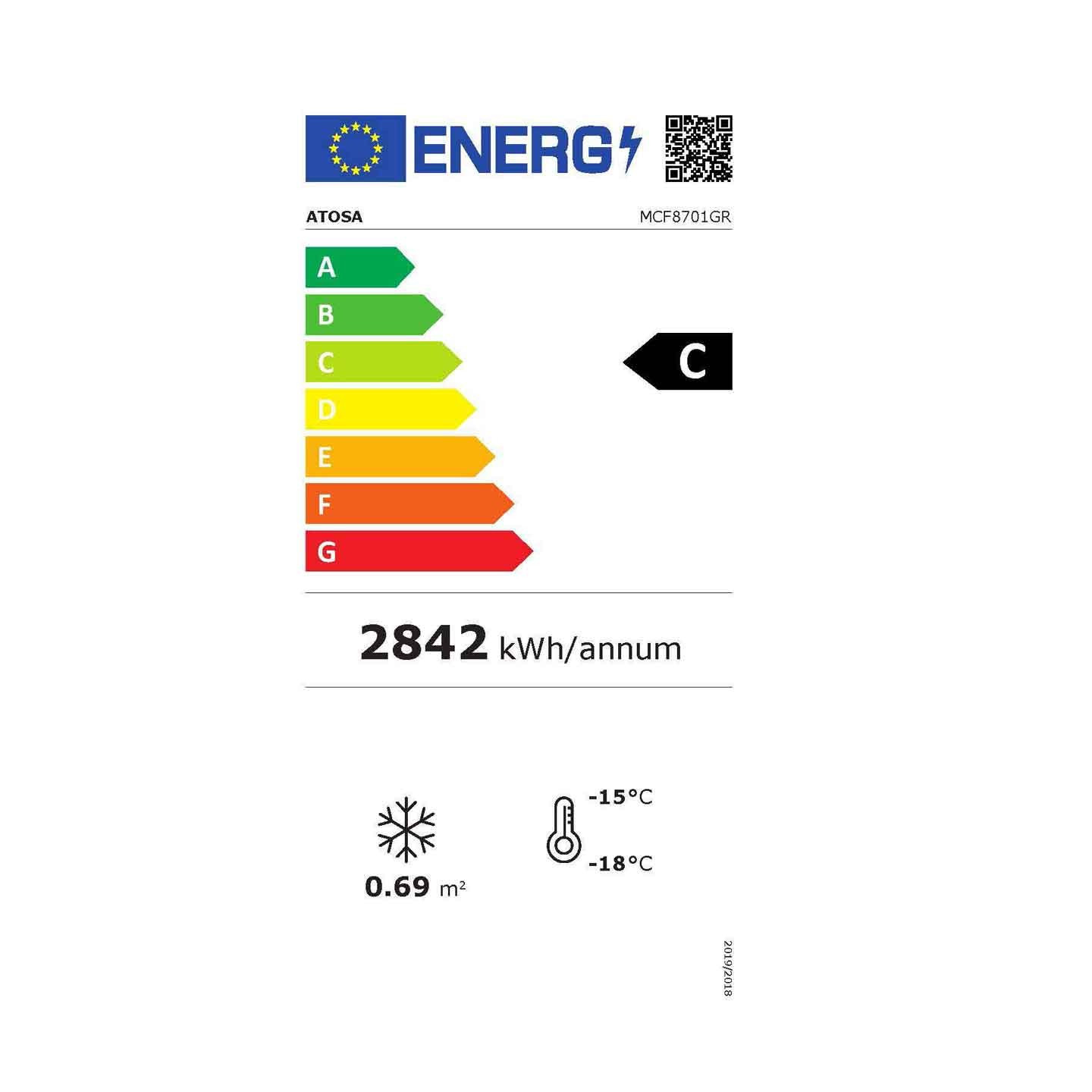 Armoire réfrigérée vitrée négative 610L inox Atosa-mondialchr.com