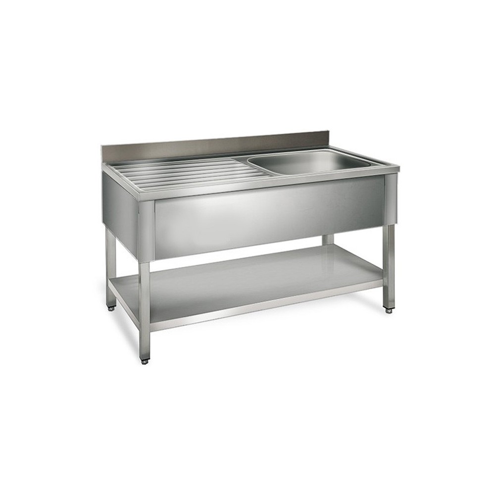 Plonge inox 1 bac 1400x700 mm avec égouttoir gauche