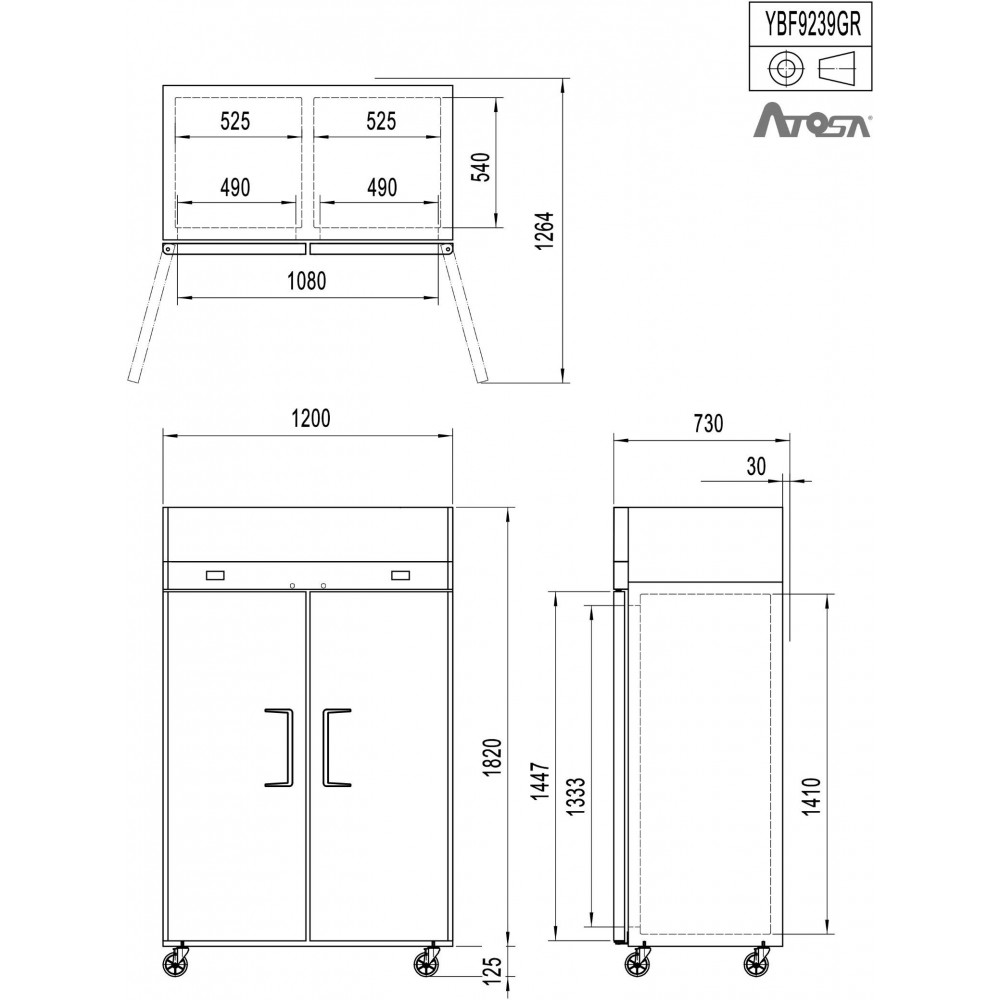Armoire réfrigérée professionnelle compacte bi-température Atosa-mondialchr.com