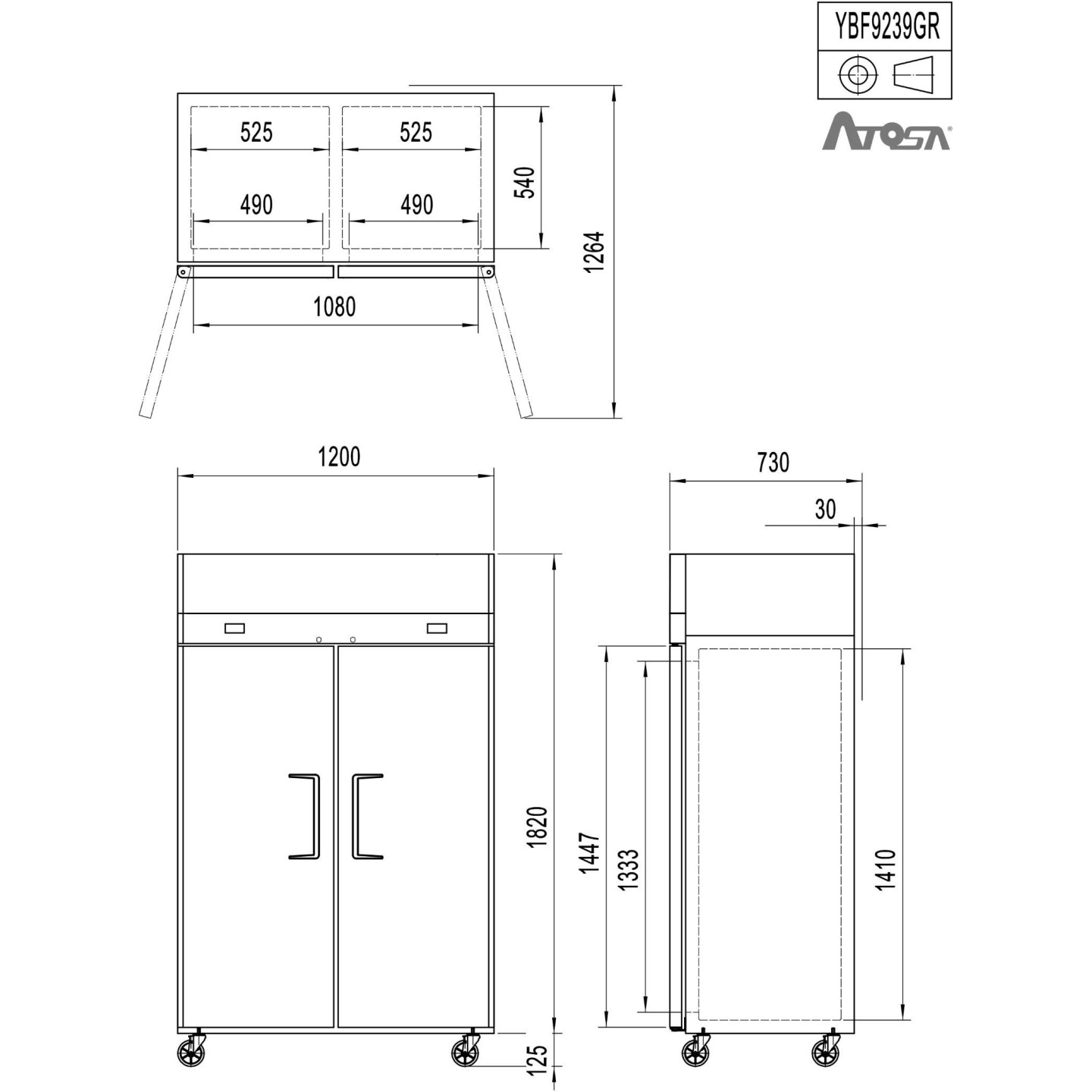 Armoire réfrigérée professionnelle compacte bi-température Atosa-mondialchr.com