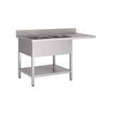 Plonge spéciale pour lave vaisselle 2 bacs, 1800x700 égouttoir Droite
